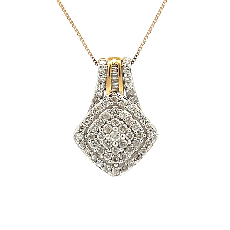 Natural .50ct Diamond Fashion Pendants 10KT Yellow Gold