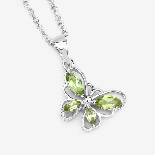 0.64 Carat Genuine Peridot .925 Sterling Silver Pendant