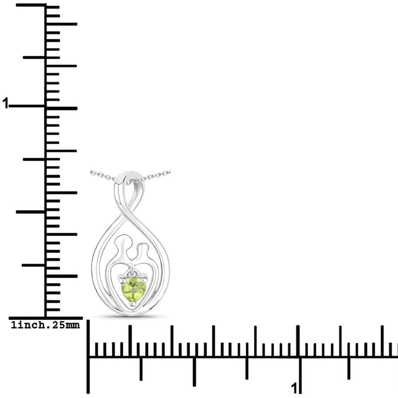 0.15 Carat Genuine Peridot .925 Sterling Silver Pendant