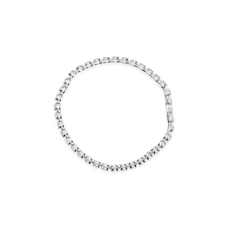 10K White Gold 3.00 Cttw Miracle Set Diamond Bezel Link Style Tennis Bracelet (H-I Color, I2-I3 Clarity) - 7.5"