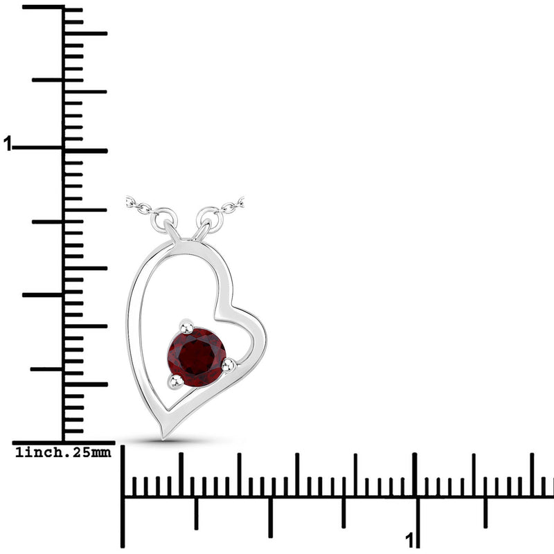 0.60 Carat Genuine Garnet .925 Sterling Silver Necklace