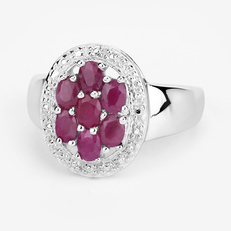 1.54 Carat Genuine Ruby .925 Sterling Silver Ring