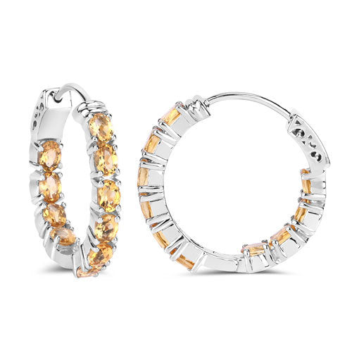 3.20 Carat Genuine Citrine .925 Sterling Silver Earrings