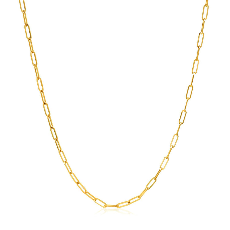 14k Yellow Gold Adjustable Paperclip Chain 1.5mm