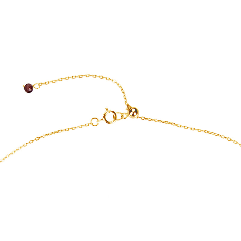 V3 Jewelry Garnet and Freshwater Pearl 18k Gold-Plated Beaded Adjustable Necklace