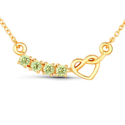 0.28 Carat Genuine Peridot .925 Sterling Silver Necklace