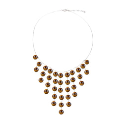 V3 Jewelry Tiger Eye & Sterling Silver Statement Necklace