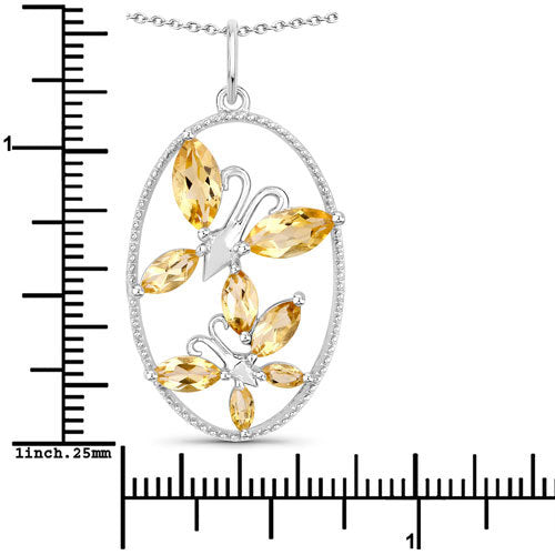 2.30 Carat Genuine Citrine .925 Sterling Silver Pendant