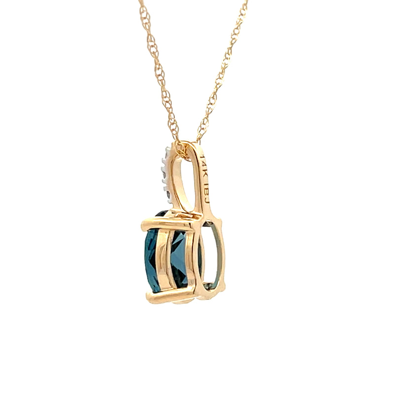 London Blue Topaz Fashion Pendants 14KT Yellow Gold