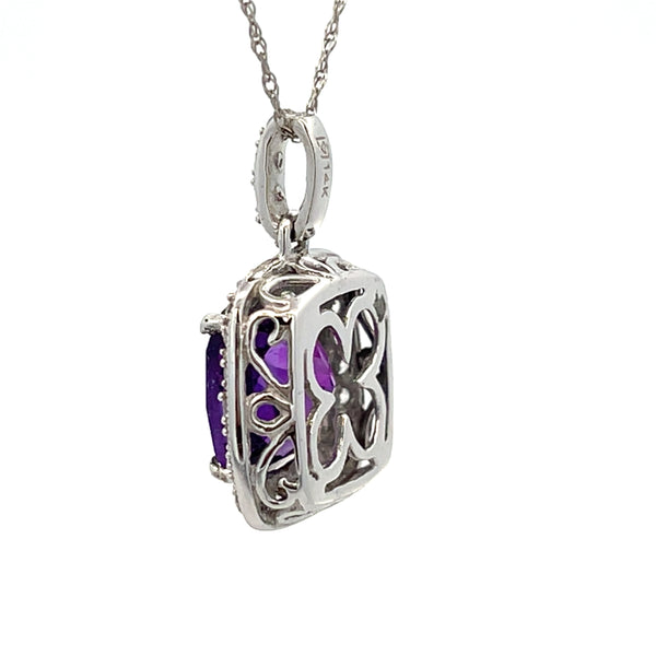 2.50ct Amethyst Fashion Pendants 14KT White Gold