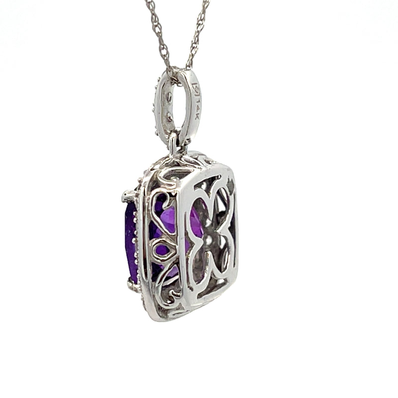 2.50ct Amethyst Fashion Pendants 14KT White Gold