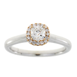 Genuine .62ct Diamond Diamond Eng Only 14KT 2 Tone Gold