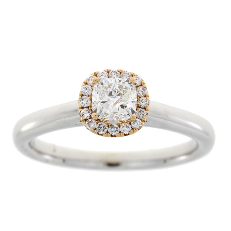 Genuine .62ct Diamond Diamond Eng Only 14KT 2 Tone Gold