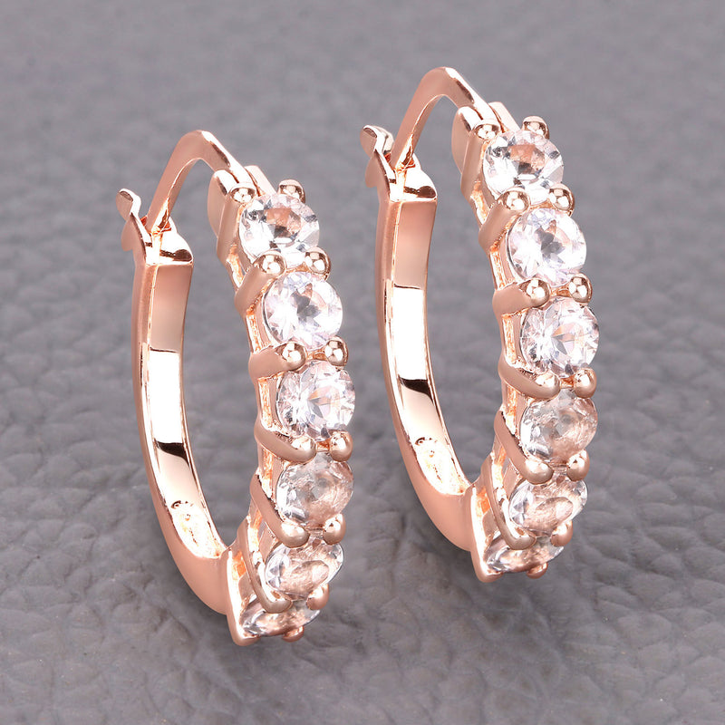 1.08 Carat Genuine Morganite .925 Sterling Silver Earrings