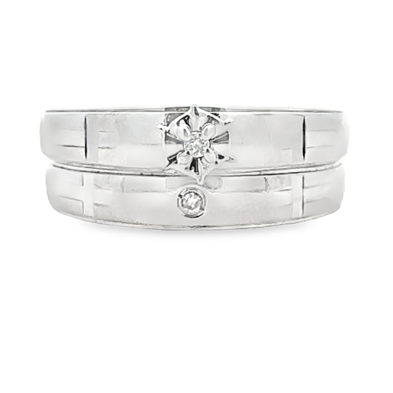 Diamond Engagement Ring Set Sterling Silver 14KT Gold