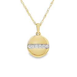 Genuine .10ct Diamond Fashion Pendants 14KT Yellow Gold