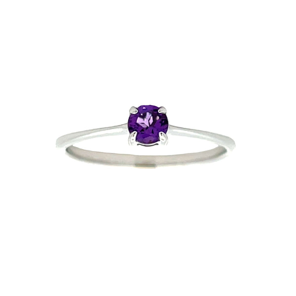 Genuine .40ct Amethyst Ring Sterling Silver