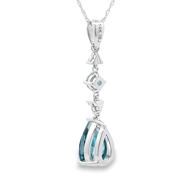 London Blue Topaz Fashion Pendants 14KT White Gold