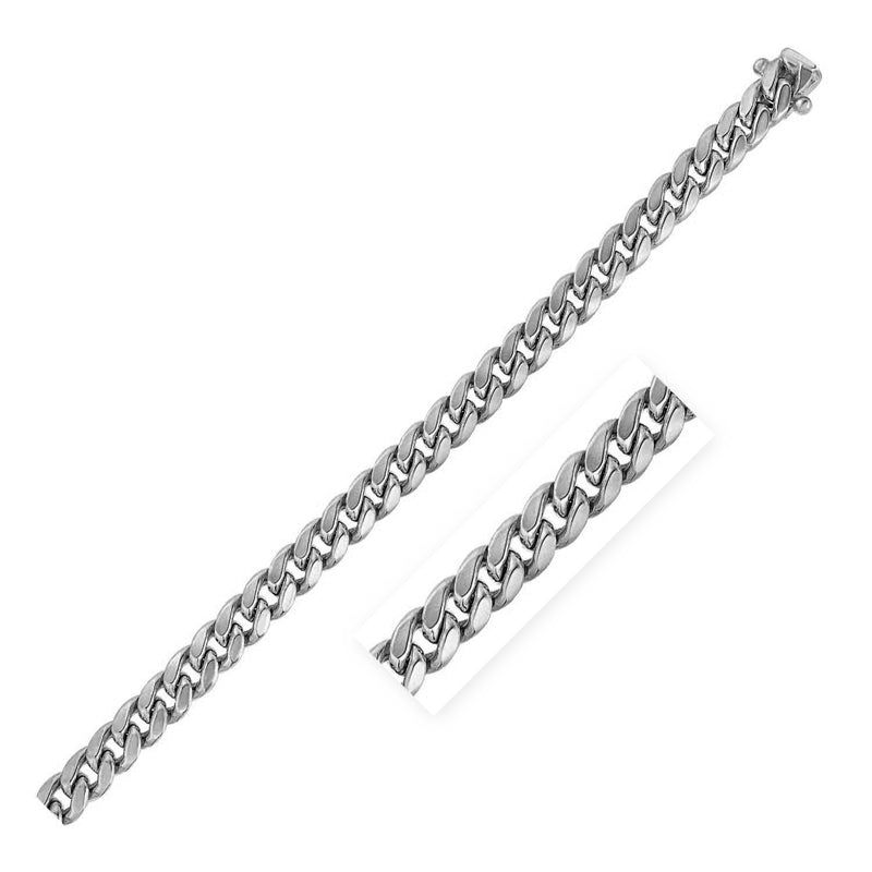 5.5mm 14k White Gold Miami Cuban Semi Solid Chain