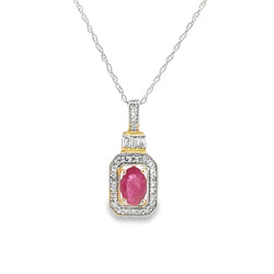 .72ct Ruby Diamond Fashion Pendants 14KT Yellow Gold