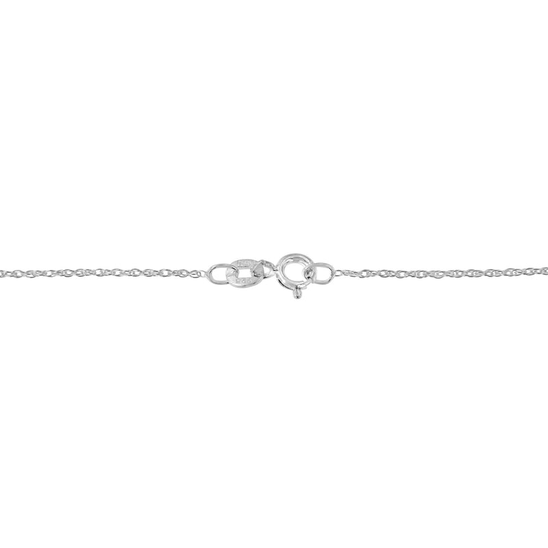 14K White Gold 5x4 MM Oval Shaped Natural Blue Sapphire and Diamond Accent Double Drop Ribbon 18" Pendant Necklace (J-K Color, SI2-I1 Clarity)
