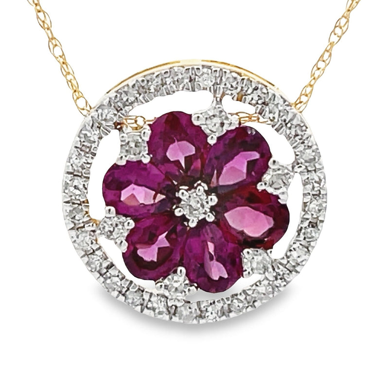 Rhodolite Garnet Fashion Pendants 14KT Yellow Gold