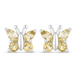 0.88 Carat Genuine Citrine .925 Sterling Silver Earrings