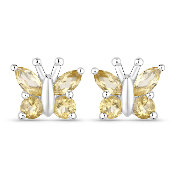 0.88 Carat Genuine Citrine .925 Sterling Silver Earrings