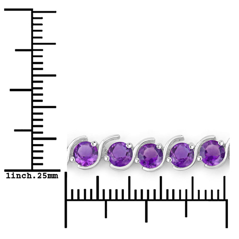 2.64 Carat Genuine Amethyst .925 Sterling Silver Bracelet