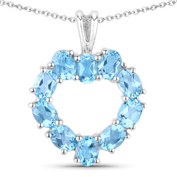 1.90 Carat Genuine Swiss Blue Topaz .925 Sterling Silver Pendant