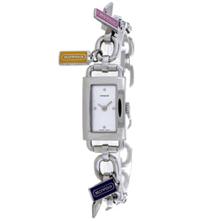 Coach Women's Silver Stainless Steel White Dial