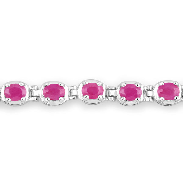 1.98 Carat Genuine Ruby .925 Sterling Silver Bracelet