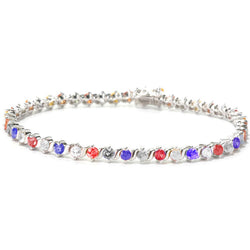 Silvertone Cubic Zirconia Tennis Bracelet