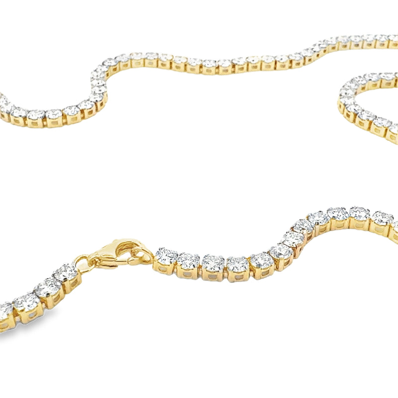 Lab Grown Diamond Tennis Necklace 14KT Yellow Gold