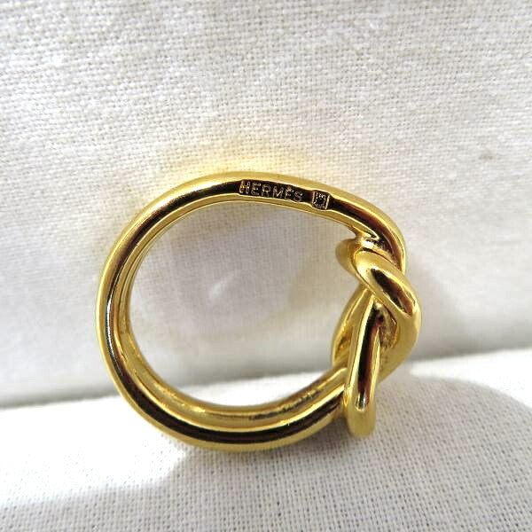 Hermes Atames Calf Gold Color Ring Ladies