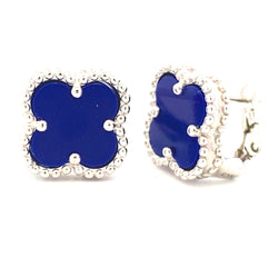 Genuine Lapis Lazuli Earrings Sterling Silver