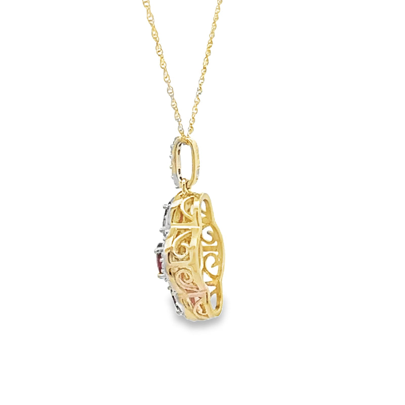 .78ct Ruby Diamond Fashion Pendants 10KT Yellow Gold