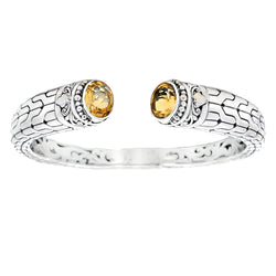 Citrine Bangle Bracelet Sterling Silver 18KT Gold