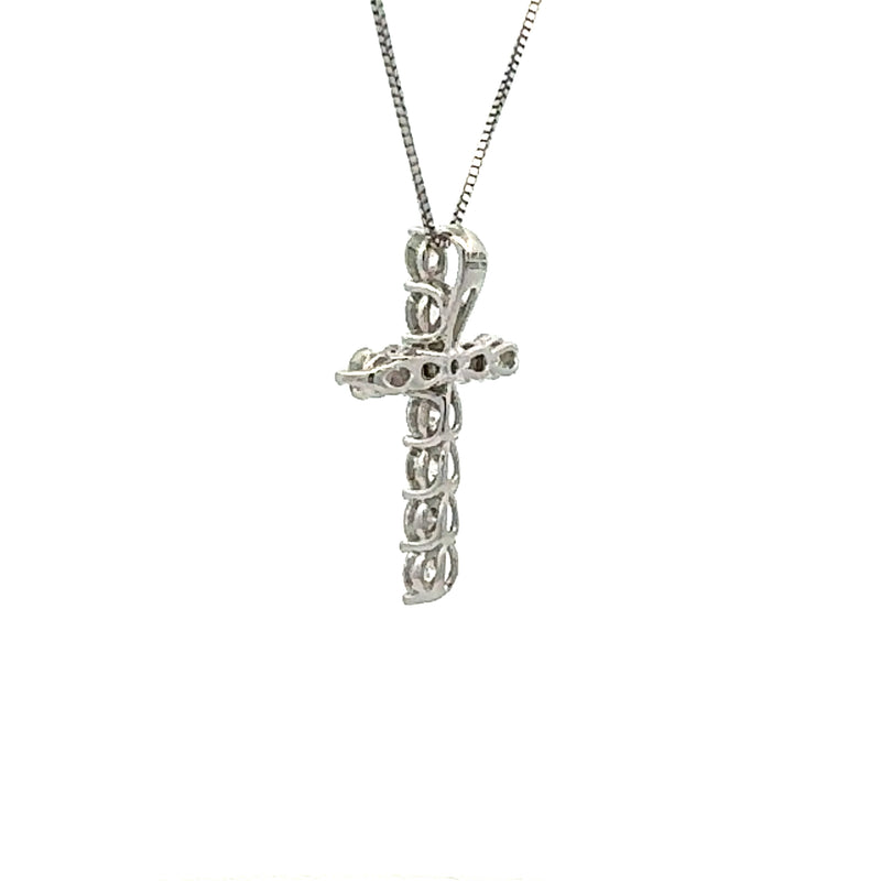 .73ct Diamond Cross Religious Pendant 14KT White Gold