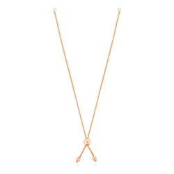 10k Rose Gold 8 inch Adjustable Friendship Bracelet Chain with Ball Slide