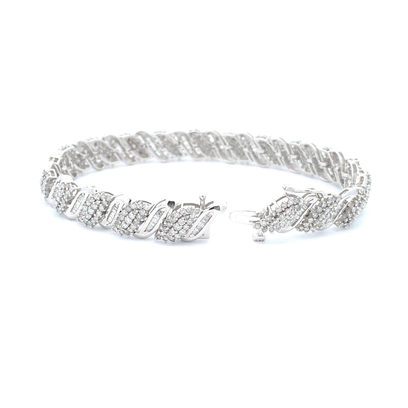 Genuine 5.00ct Diamond Tennis Bracelet 10KT White Gold