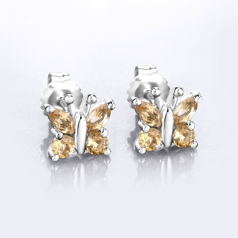 0.88 Carat Genuine Citrine .925 Sterling Silver Earrings