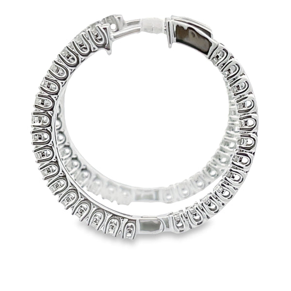 Genuine 1.53ct Diamond Hoop Earrings 10KT White Gold