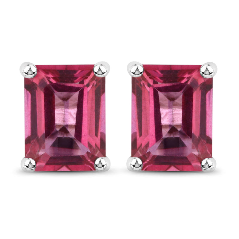 3.20 Carat Genuine Pink Topaz .925 Sterling Silver Earrings