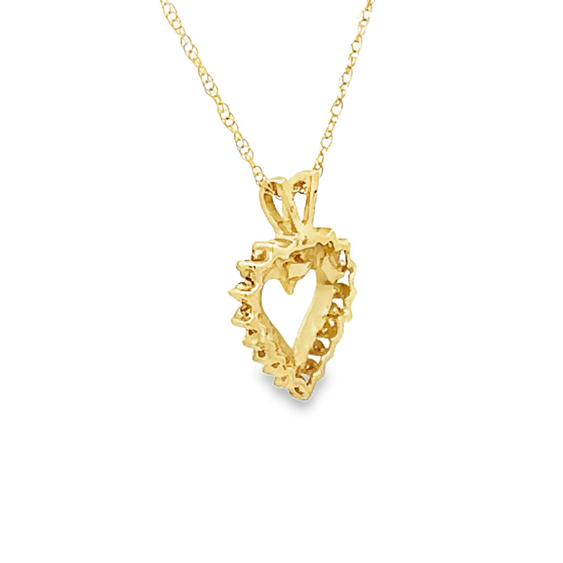 .25ct Diamond Heart Love Pendant 10KT Yellow Gold