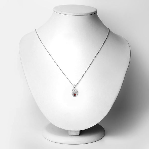 0.14 Carat Genuine Garnet .925 Sterling Silver Pendant