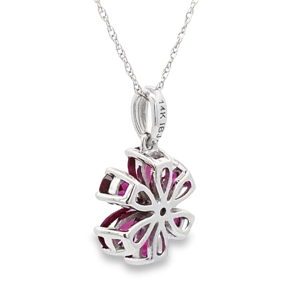 Rhodolite Garnet Fashion Pendants 14KT White Gold