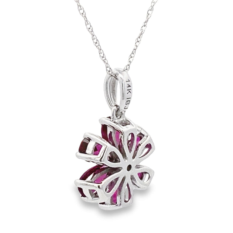 Rhodolite Garnet Fashion Pendants 14KT White Gold