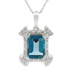 London Blue Topaz Fashion Pendants 10KT White Gold