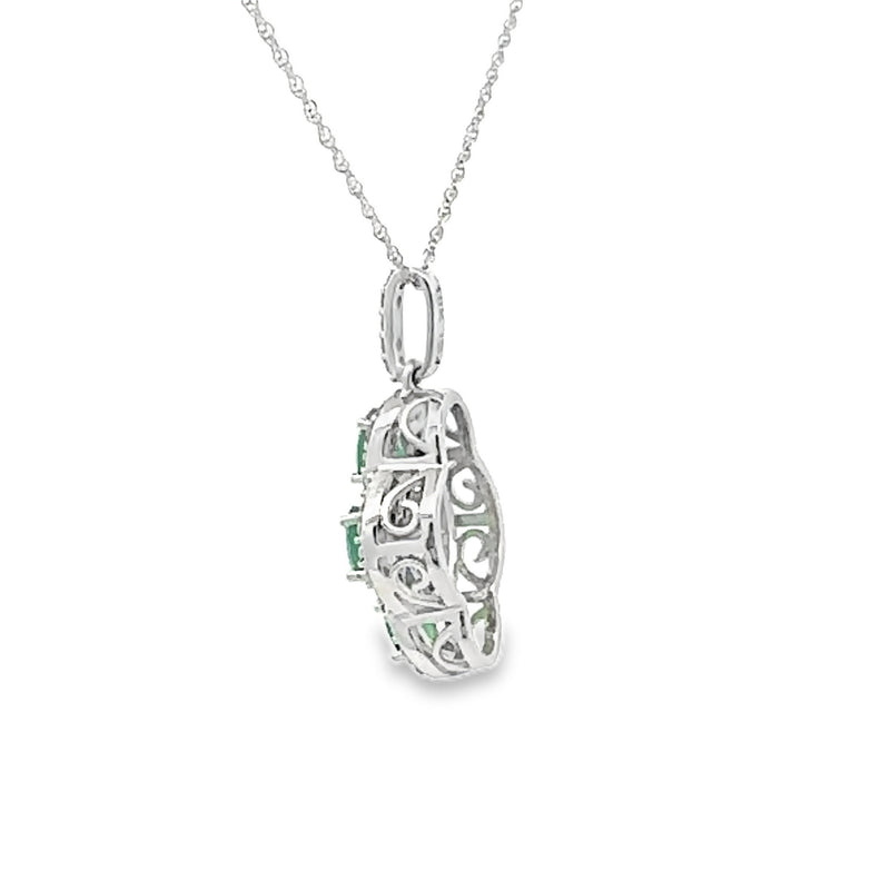 .66ct Emerald Diamond Fashion Pendants 10KT White Gold